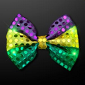 Sequin Mardi Gras Bow Tie w/Jade LEDs